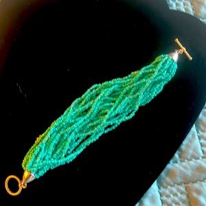Turquoise multi strand bracelet w/toggle clasp